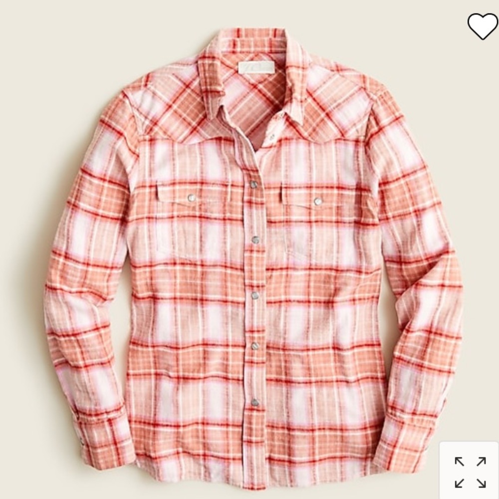 J.Crew NWT Slim fit western shirt tartan flannel